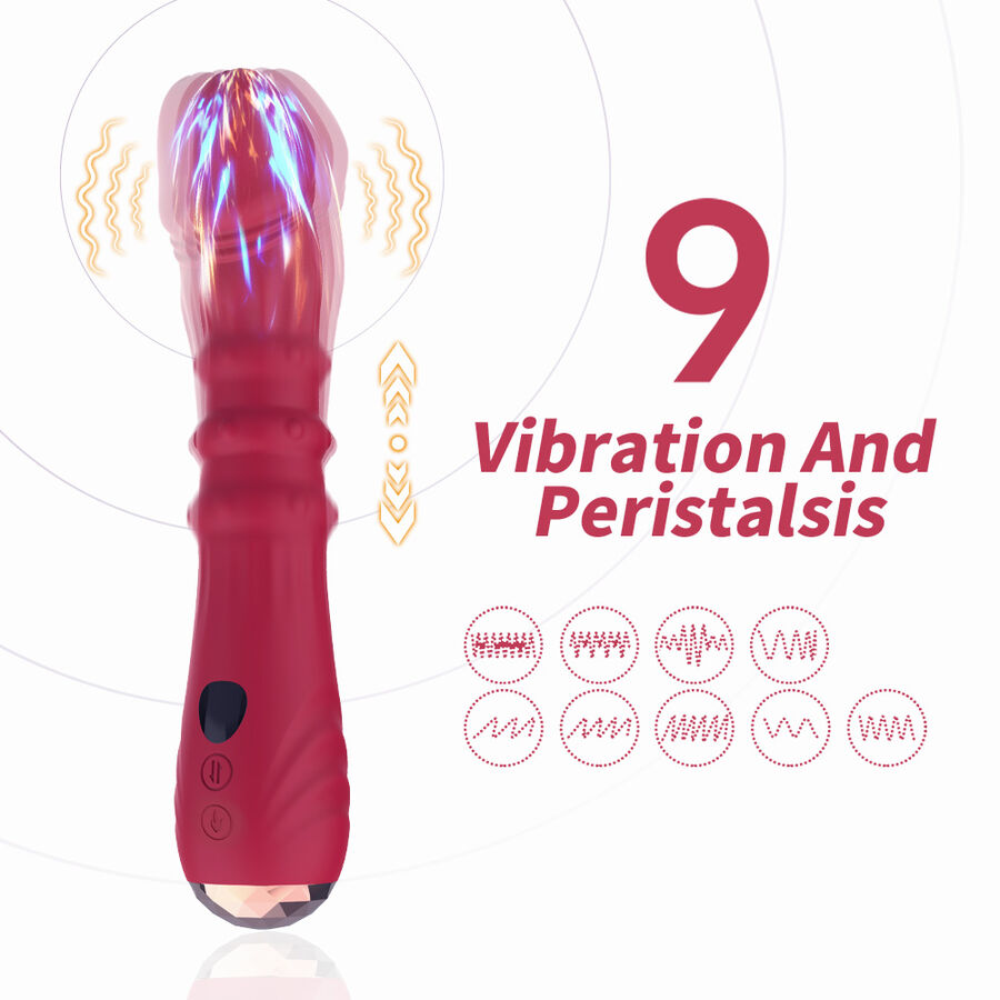 ARMONY - DILDO VIBRATORE STIMOLATORE PUNTO A TERMOREGOLABILE ROSSO - immagine 3