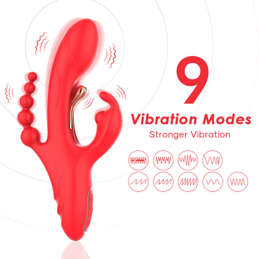 ARMONY - VIBRATORE STIMOLATORE PUNTO G E CLITORIDE ROSSO - immagine 3