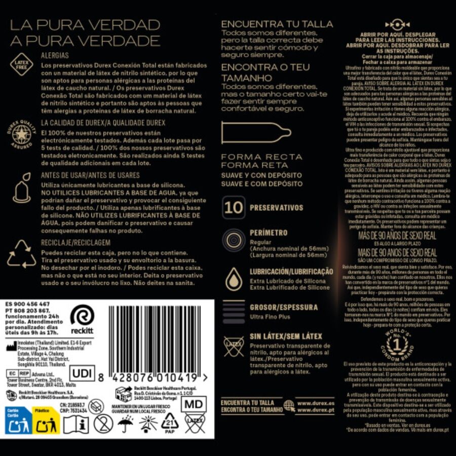 DUREX - TOTAL CONNECTION ULTRA FINE PLUS SENZA LATTICE 10 UNITÀ - immagine 4