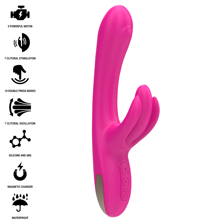 INTENSE - VIBRATORE MULTIFUNZIONE CONIGLIO BRITNEY 23 CM ROSA - immagine 2