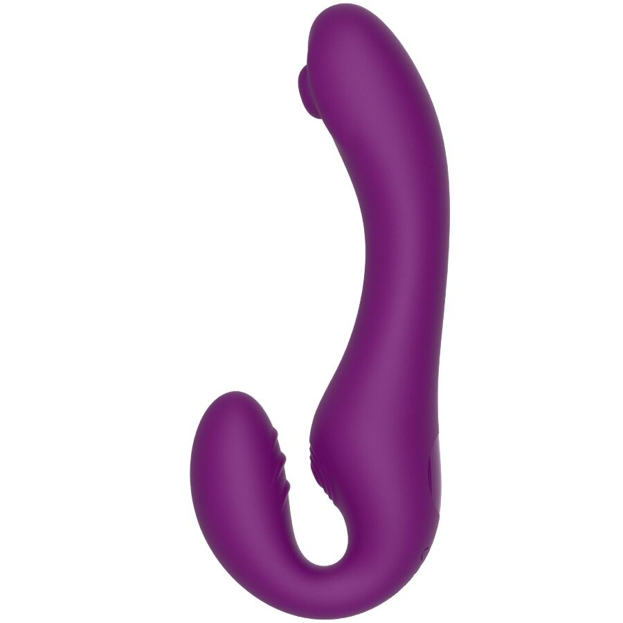 XOCOON - VIBRATORE 2 IN 1 STRAPLESS STRAP-ON CON TELECOMANDO VIOLA - immagine 5