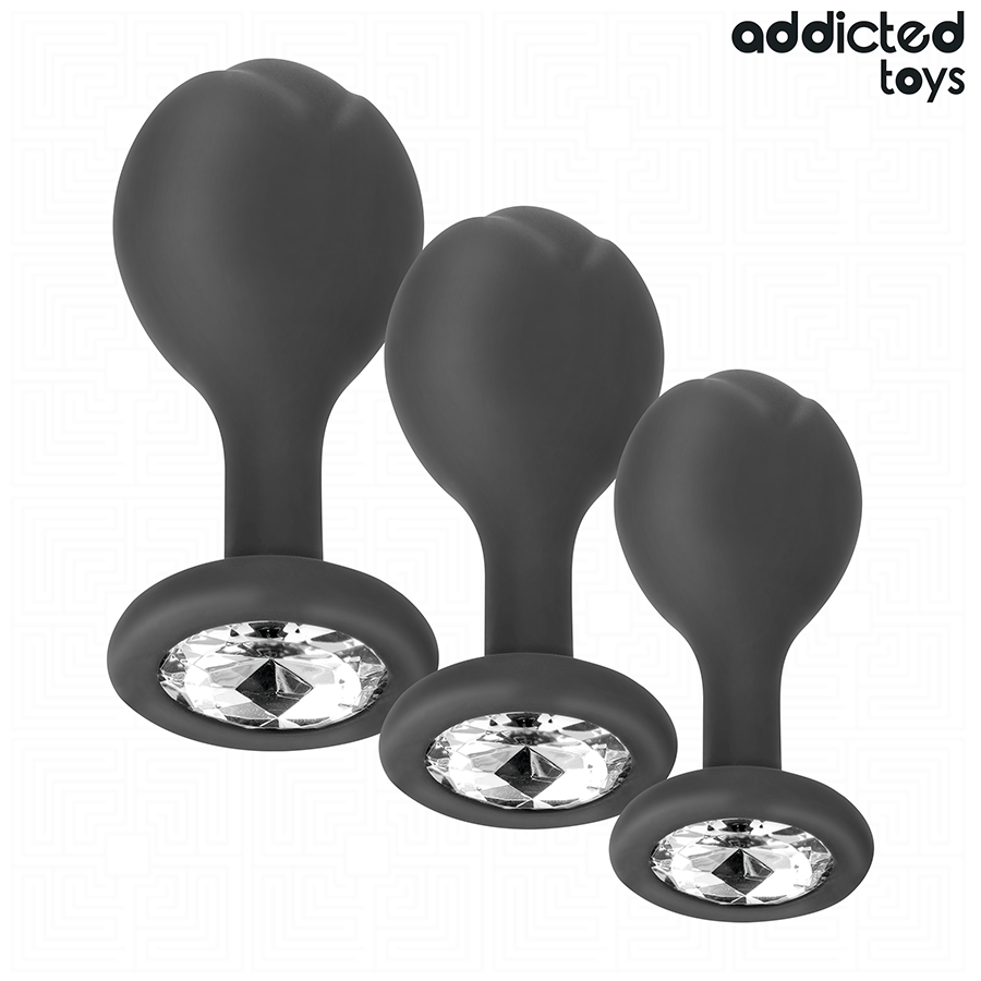 ADDICTED TOYS - SET DI 3 TAPPI ANALI CON GIOIELLO - immagine 2