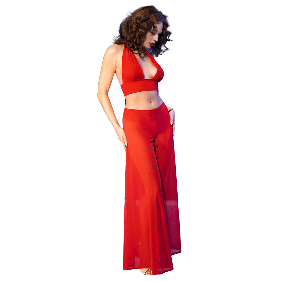 CHILIROSE - CR 4857 SET TOP Y PANTALONES ROJO TALLA S - immagine 3