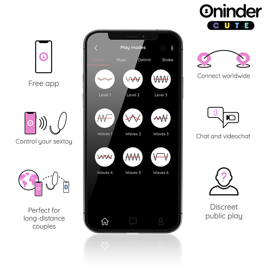 ONINDER CUTE - UOVO VIBRO-ROTANTE IN SILICONE 360° PER AMORE E PIACERE - APP GRATUITA IN TUTTO IL MONDO - immagine 5