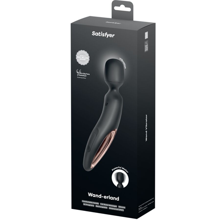 SATISFYER - WAND ERLAND MASSAGGIATORE VIBRANTE NERO - immagine 5