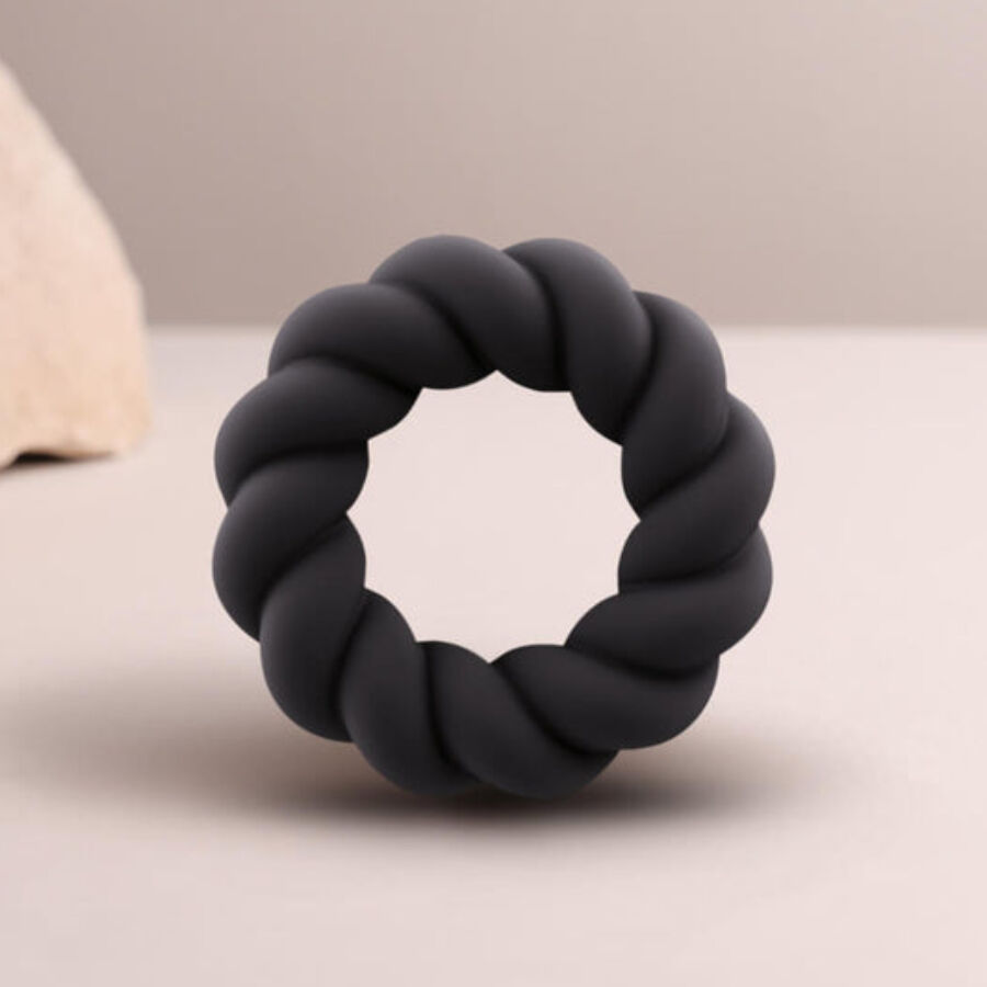 ROCKS-OFF - ANELLO MASTURBATORE TWIST IN SILICONE NERO - immagine 2