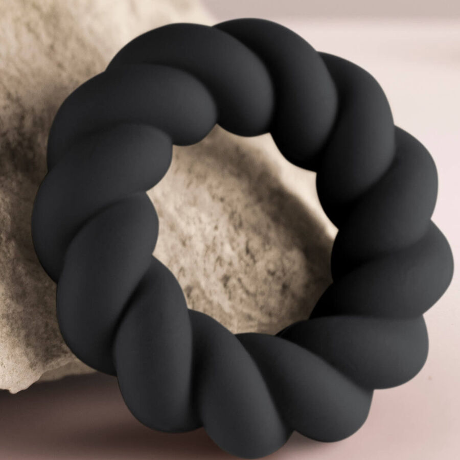 ROCKS-OFF - ANELLO MASTURBATORE TWIST IN SILICONE NERO - immagine 5