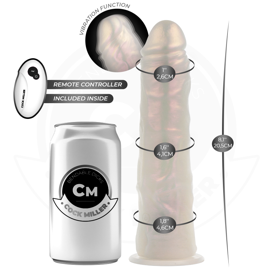 COCK MILLER - DILDO CON VENTOSA, LUCI E VIBRAZIONE CON TELECOMANDO BIANCO 20,5 CM - immagine 3