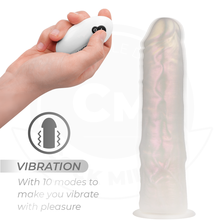 COCK MILLER - DILDO CON VENTOSA, LUCI E VIBRAZIONE CON TELECOMANDO BIANCO 20,5 CM - immagine 5