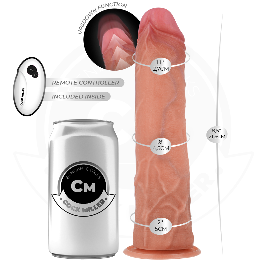 COCK MILLER - DILDO IPERREALISTICO CON VENTOSA E SPINTA CON TELECOMANDO 21,5 CM - immagine 4