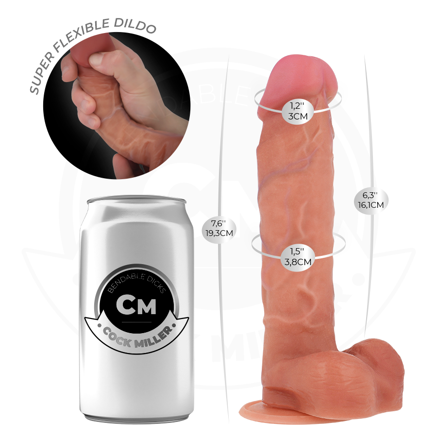 COCK MILLER - DILDO ARTICOLABILE IPERREALISTICO 19,3 CM - immagine 5
