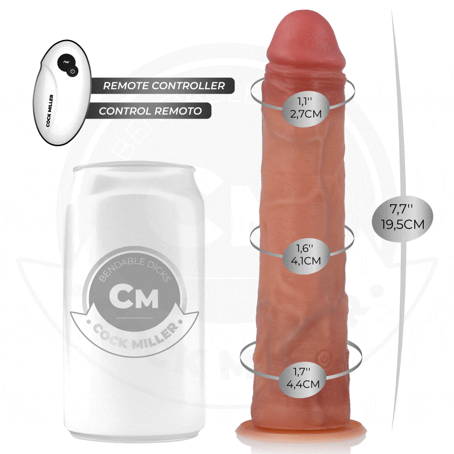 COCK MILLER - DILDO IPERREALISTICO CON VENTOSA E SPINTA CON TELECOMANDO 19,5 CM - immagine 2