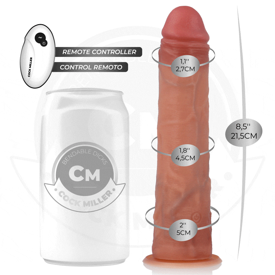 COCK MILLER - DILDO REALISTICO CON VENTOSA E VIBRAZIONE TELECOMANDO 19,5 CM - immagine 2