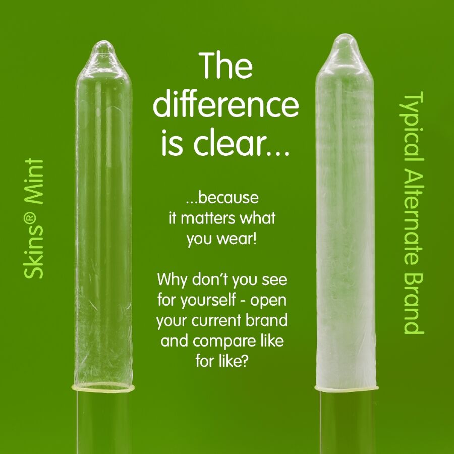 SKINS - PRESERVATIVI PREMIUM ALLA MENTA CONFEZIONE DA 4 - immagine 3