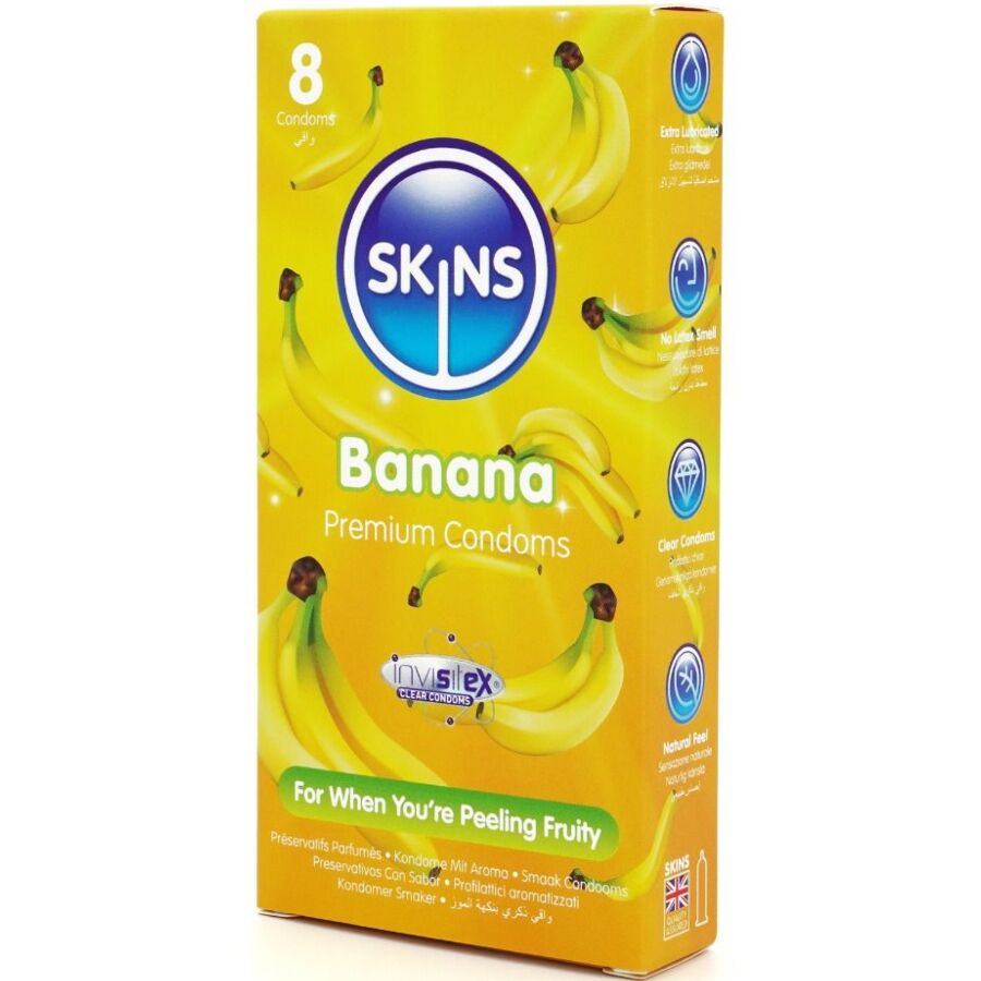 SKINS - PRESERVATIVI BANANA PREMIUM CONFEZIONE DA 8 - immagine 2