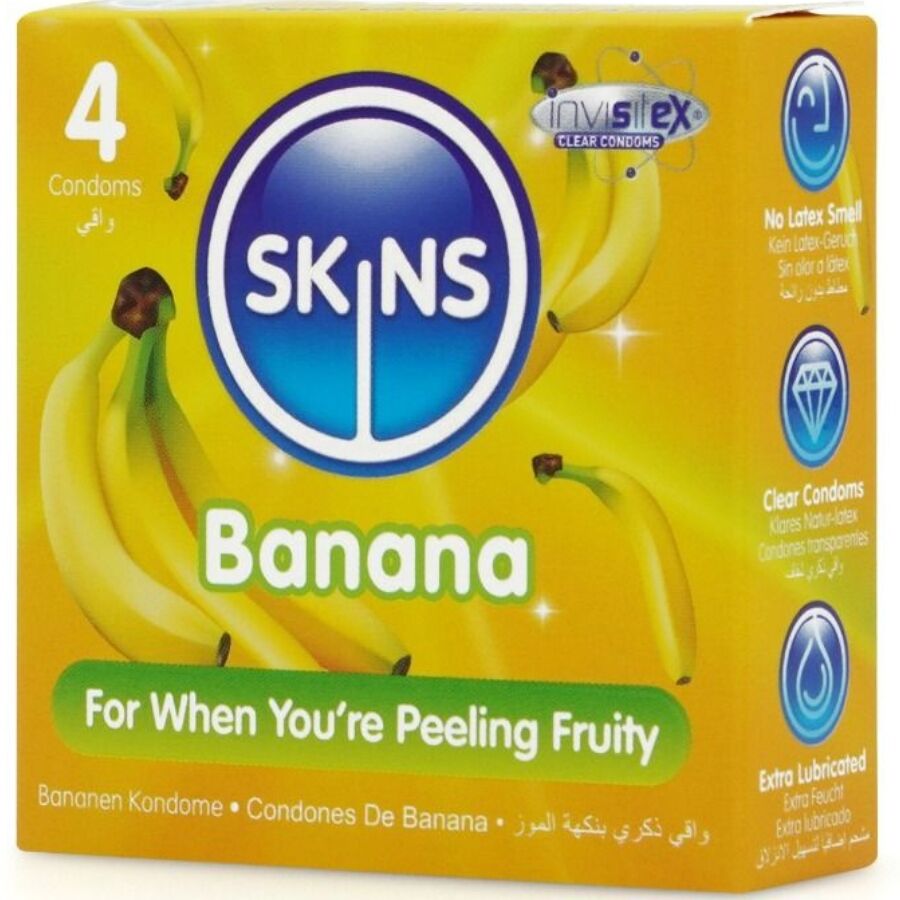 SKINS - PRESERVATIVI BANANA PREMIUM CONFEZIONE DA 4 - immagine 2