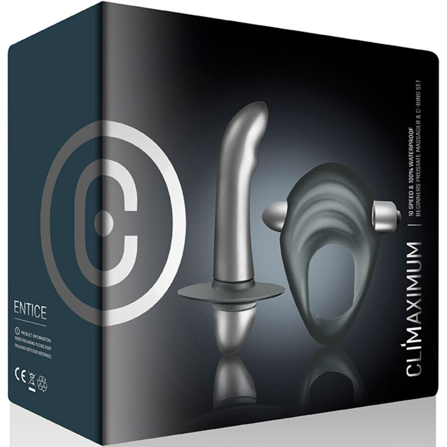 CLIMAXIMUM - ENTICE KIT ANELLO PER IL PENE + VIBRATORE PER LA PROSTATA PER PRINCIPIANTI - immagine 5