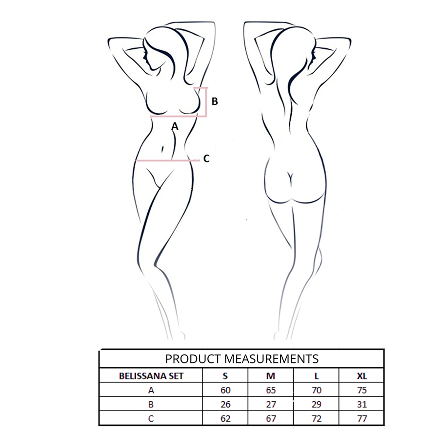 PASSION - BELISSANA REGGISENO + PERIZOMA BLU S/M - immagine 4