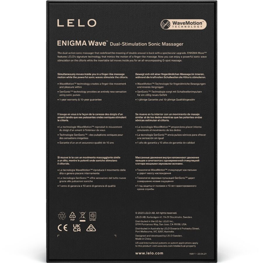 LELO - ENIGMA WAVE MASSAGGIATORE A TRIPLA VIBRAZIONE CYBER PURPLE - immagine 5