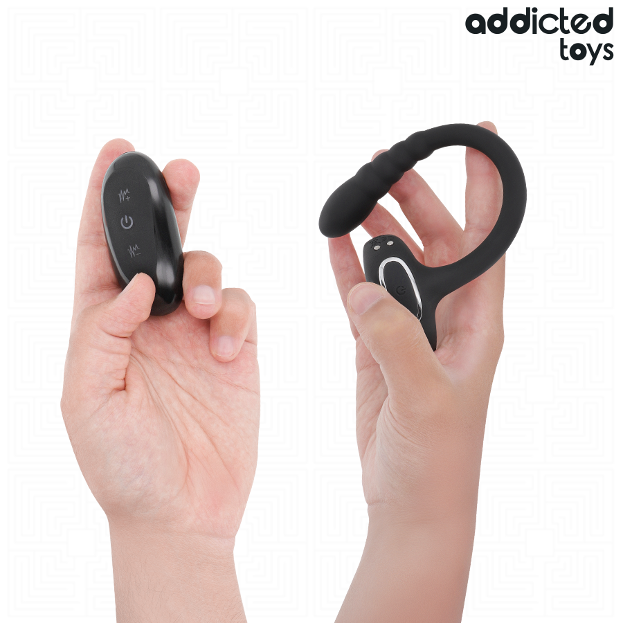 ADDICTED TOYS - ANELLO VIBRANTE PER IL PENE CON TELECOMANDO P-SPOT - immagine 3