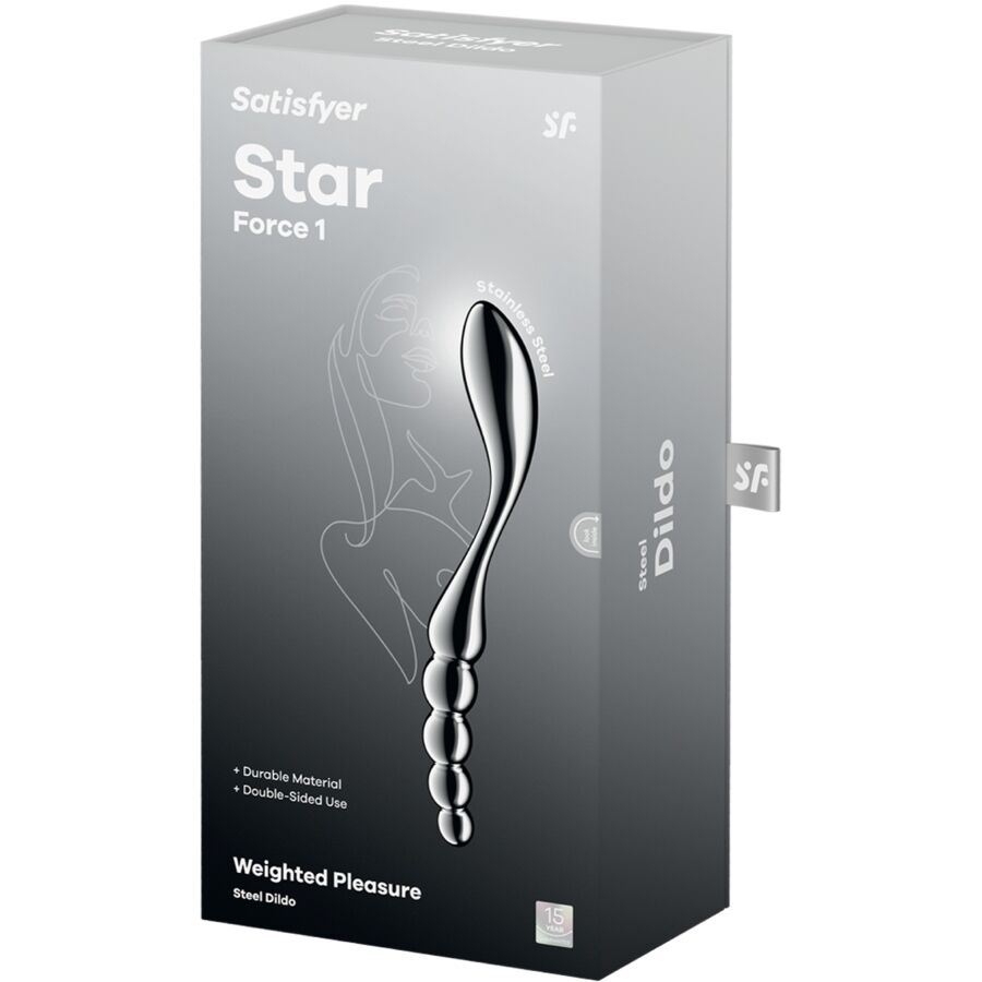 SATISFYER - DILDO A DOPPIA ESTREMITÀ IN ACCIAIO INOX STAR FORCE 1 - immagine 5