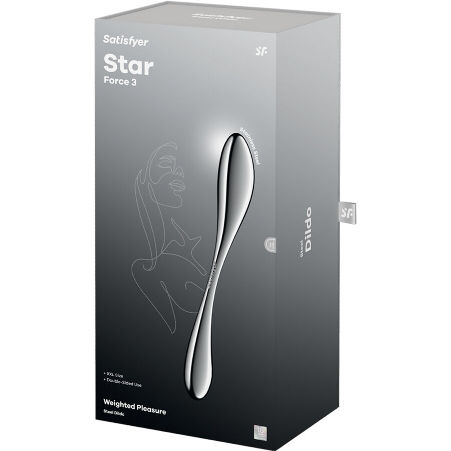 SATISFYER - DILDO A DOPPIA ESTREMITÀ IN ACCIAIO INOX STAR FORCE 3 - immagine 5
