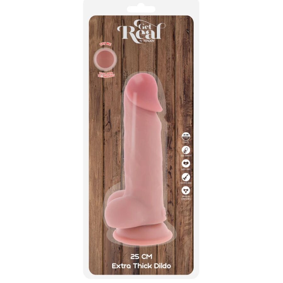 GET REAL - PENE REALISTICO DELUXE CON TESTICOLI EXTRA SPESSI 25 CM - immagine 5
