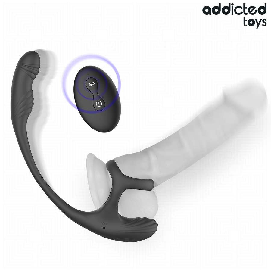 ADDICTED TOYS - PLUG ANALE CON VIBRAZIONE E OSCILLAZIONE A 360 E STIMOLATORE DEI TESTICOLI - immagine 2