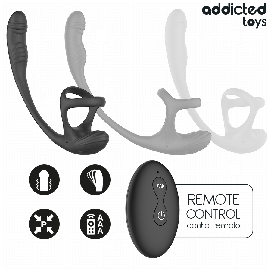 ADDICTED TOYS - PLUG ANALE CON VIBRAZIONE E OSCILLAZIONE A 360 E STIMOLATORE DEI TESTICOLI - immagine 3