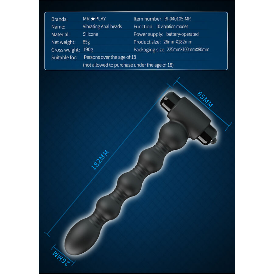 MR PLAY - MASSAGGIATORE ANALE VIBRANTE - immagine 5
