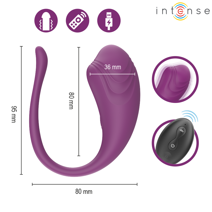 INTENSE - OLIVIA PURPLE UOVO VIBRANTE CON TELECOMANDO - immagine 5