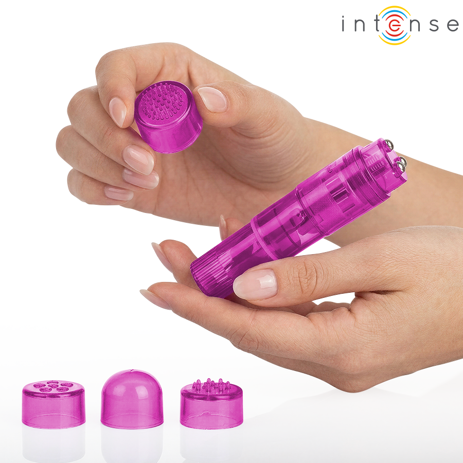 INTENSO - MINI MASSAGGIATORE KURT CON 4 TESTINE INTERCAMBIABILI ROSA - immagine 2