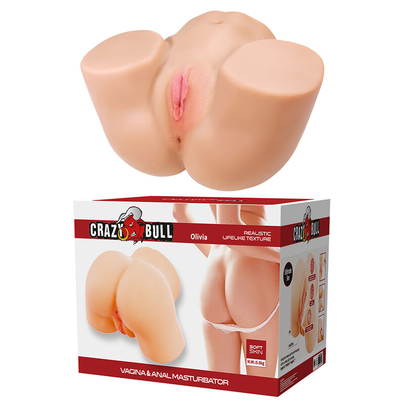 CRAZY BULL - OLIVIA DOPPIO MASTURBATORE VIBRANTE VAGINALE E ANALE IN CARNE