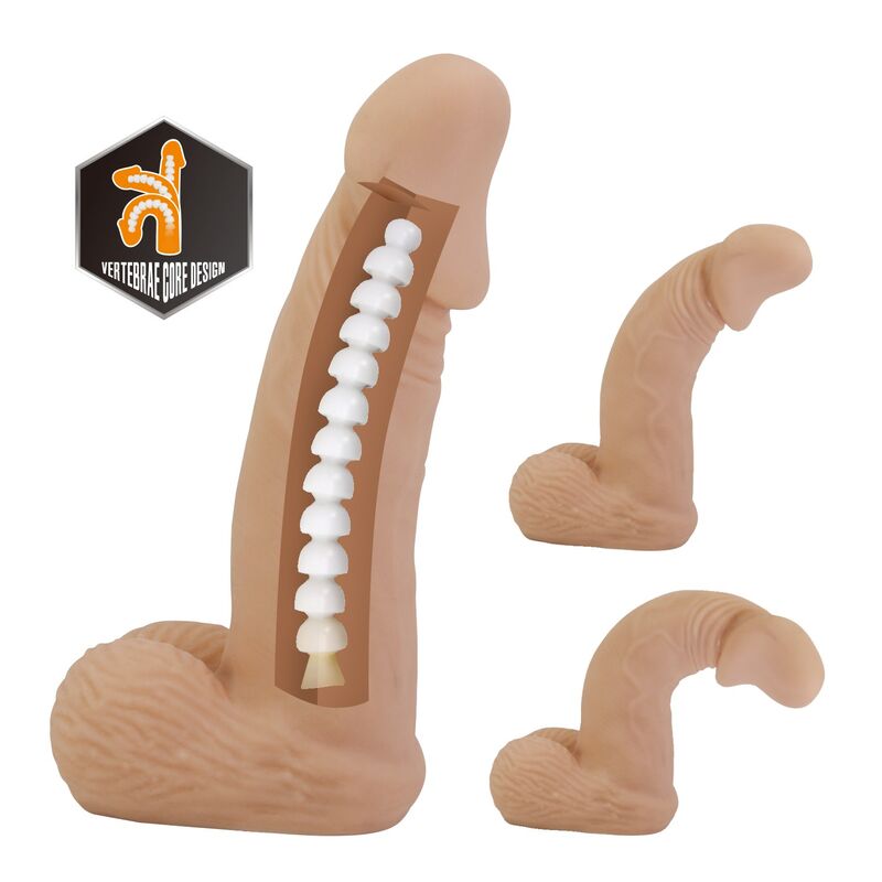 PRETTY LOVE - IMBRACATURA ZANE CON DILDO FLESSIBILE 17 CM Ø 4,3 CM NATURALE - immagine 5