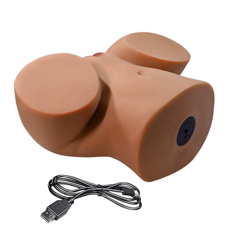 CRAZY BULL - MASTURBATORE FEMMINILE REALISTICO A DOPPIO INGRESSO CON VIBRAZIONE E ASPIRAZIONE, COLORE NATURALE - immagine 3