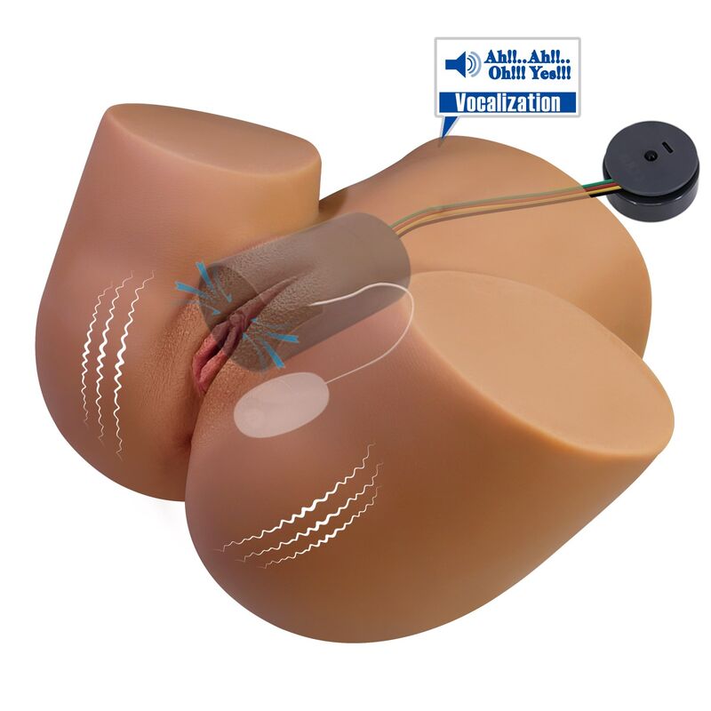 CRAZY BULL - MASTURBATORE FEMMINILE REALISTICO A DOPPIO INGRESSO CON VIBRAZIONE E ASPIRAZIONE, COLORE NATURALE - immagine 5