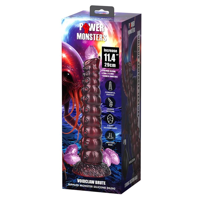 POWER MONSTERS - VOIDCLAW BRUTE DILDO GONFIABILE IN SILICONE BICOLORE FANTASY 29 CM Ø 5.7 CM - immagine 2