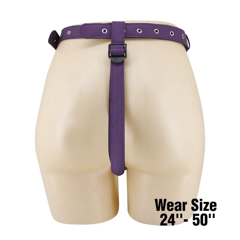 PRETTY LOVE - SLIP UNIVERSALI CON IMBRACATURA STRAP-ON VIOLA E NERO - immagine 4