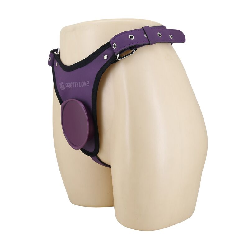 PRETTY LOVE - SLIP UNIVERSALI CON IMBRACATURA STRAP-ON VIOLA E NERO - immagine 3