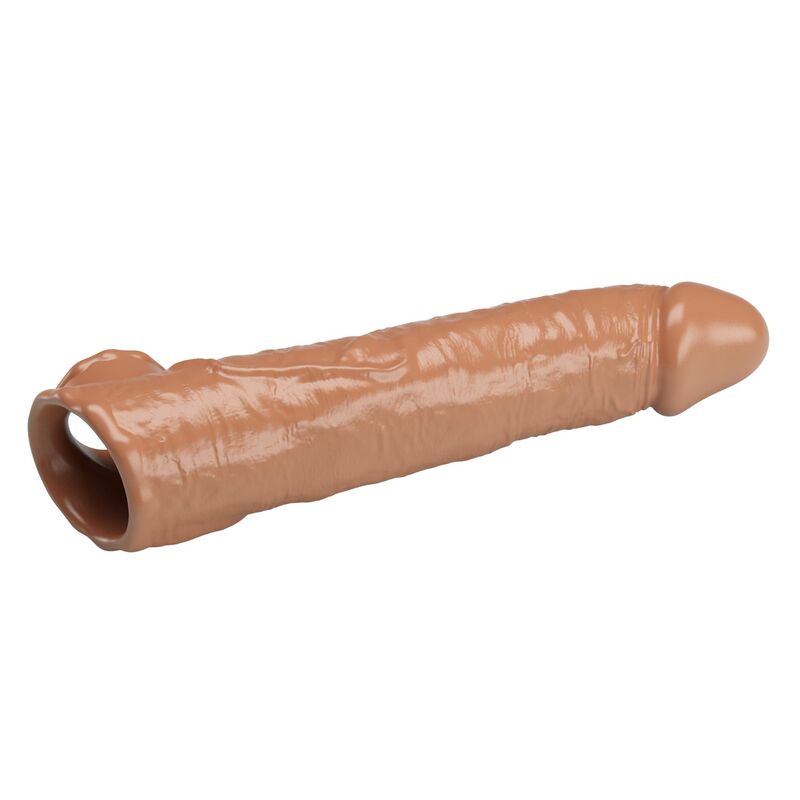 PRETTY LOVE - MANICOTTO REGOLABILE PER ALLUNGAMENTO DEL PENE 26 CM Ø 4 CM MARRONE - immagine 4