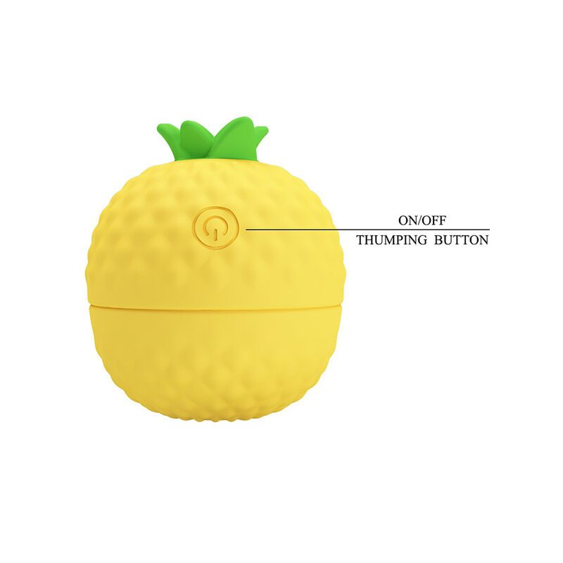 PRETTY LOVE - STIMOLATORE CLITORIDEO RICARICABILE A SUZIONE E SPINTA, GIALLO - immagine 3