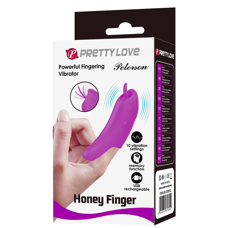 PRETTY LOVE - PETERSON HONEY FINGER VIBRATORE DA DITO RICARICABILE VIOLA - immagine 2