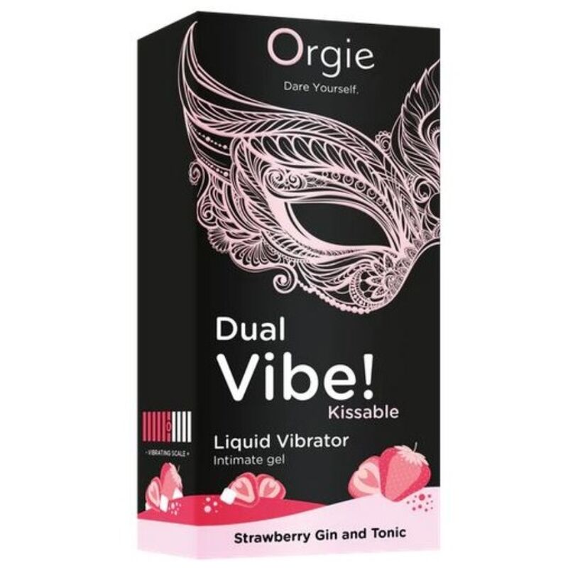 ORGIE - DOPPIA VIBRAZIONE! LIQUIDO VIBRANTE AL GUSTO DI GIN ALLA FRAGOLA E TONICO, 15 ML - immagine 2