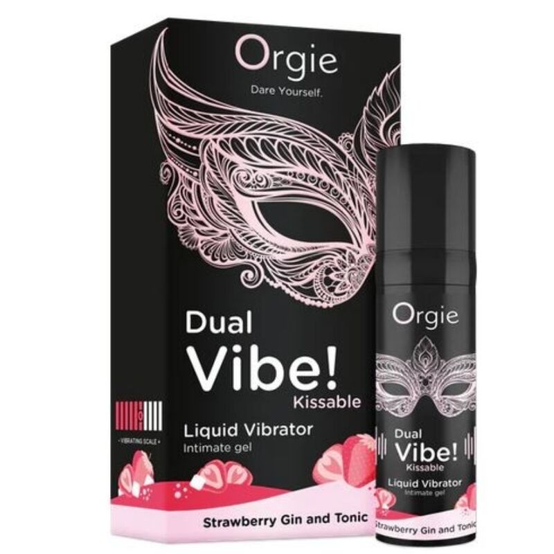 ORGIE - DOPPIA VIBRAZIONE! LIQUIDO VIBRANTE AL GUSTO DI GIN ALLA FRAGOLA E TONICO, 15 ML - immagine 4