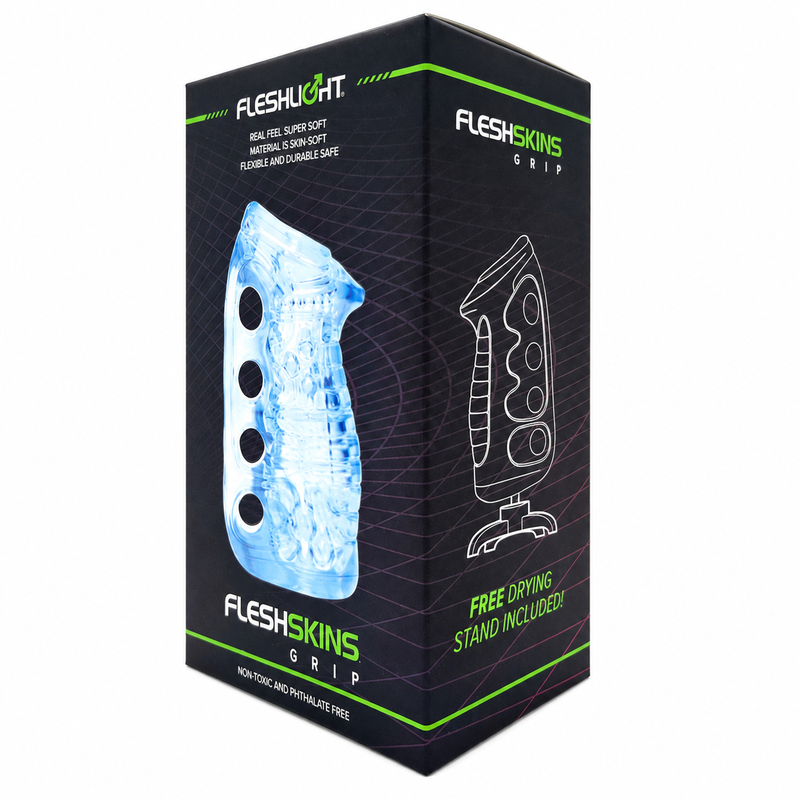 FLESHLIGHT MASTURBATORE MANUALE MASCHILE FLESHSKINS GRIP BLUE ICE BLU - immagine 5