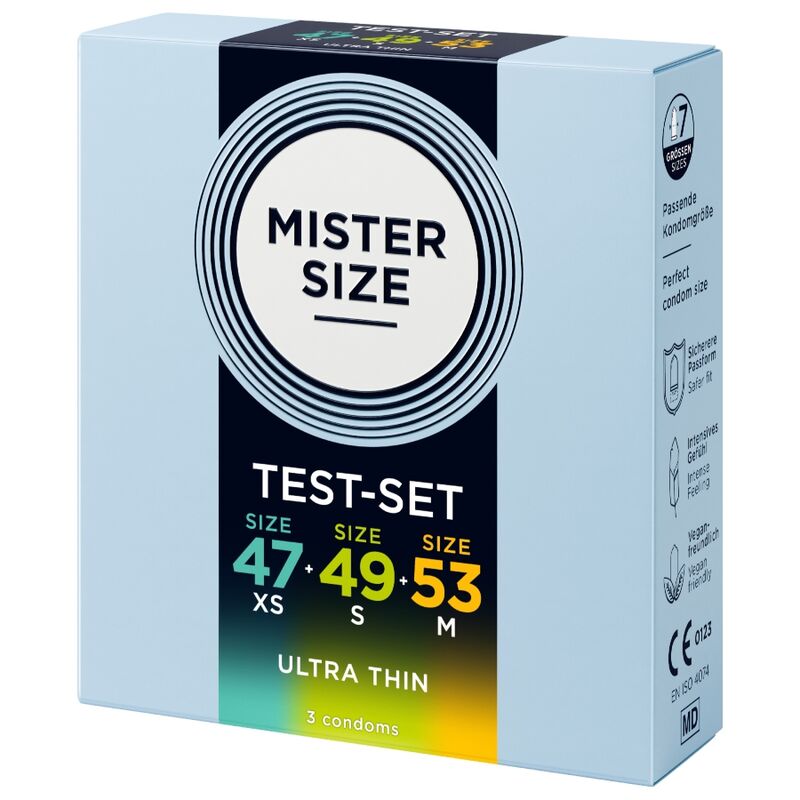 MISTER SIZE - CONFEZIONE CAMPIONE PRESERVATIVI MISURA 47-49-53 MM (3 UNITÀ) - immagine 3