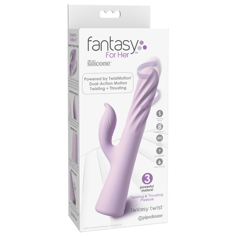FANTASY FOR HER - FANTASY TWIST VIBRATOR TWISTMOTION CON ROTAZIONE E SPINTA VIOLA - immagine 5