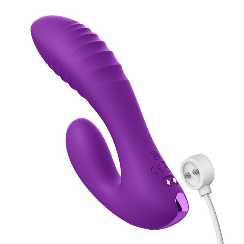 FANTASY FOR HER - VIBRATORE DOPPIO PUNTO PER LAMANTE SEGRETO, CLITORIDE RICARICABILE, VIOLA - immagine 2