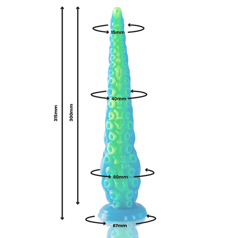 EPIC - SCYLLA DILDO CON TENTACOLI SOTTILI FLUORESCENTI, TAGLIA GRANDE - immagine 4