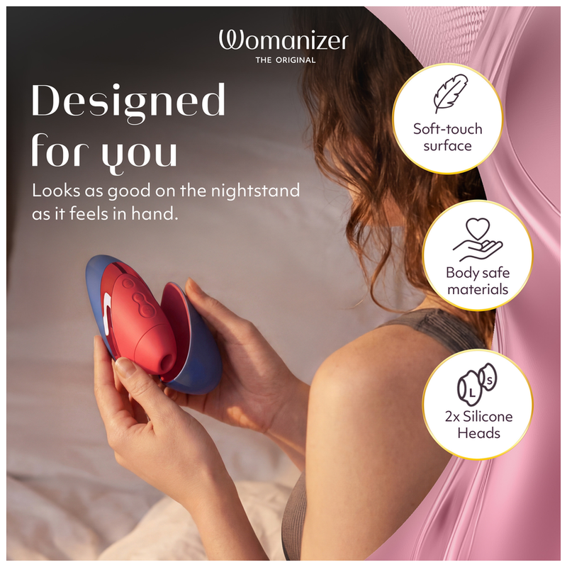 WOMANIZER - NEXT LIBERTY 3D PLEASURE AIR STIMOLATORE CLITORIDEO BLU/ROSSO - immagine 5